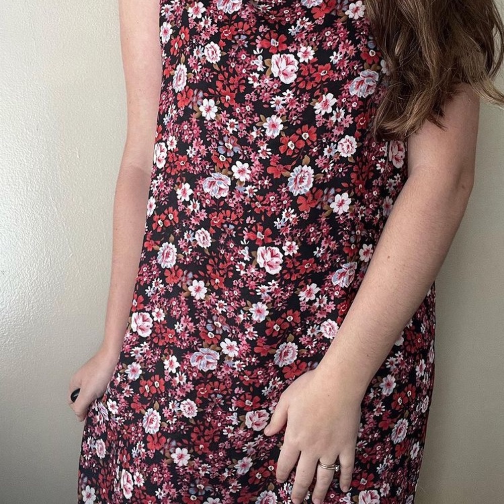 Vintage Reversible Floral Midi Dress Size: L
